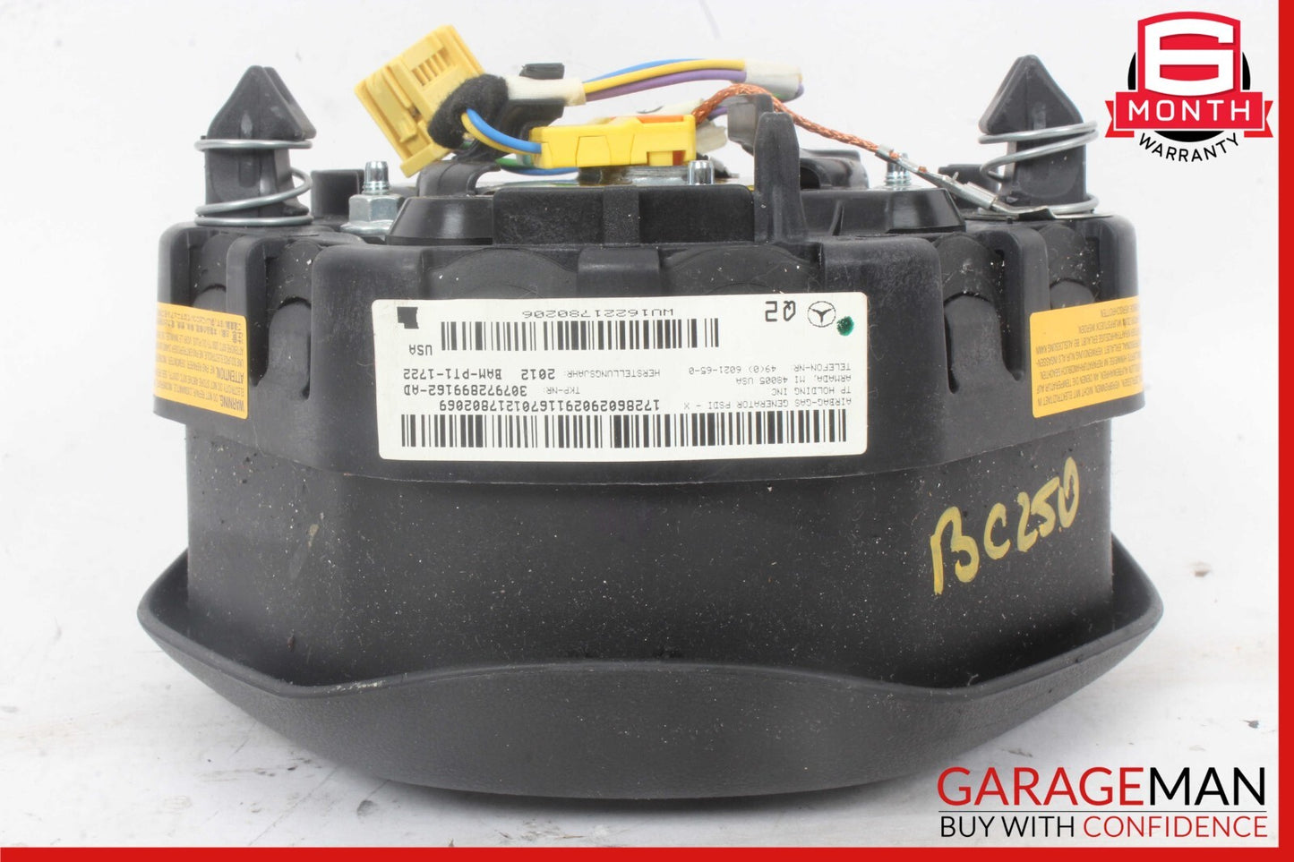 12-17 Mercedes C250 GLK350 E550 C300 E63 Steering Wheel Airbag Air Bag Black OEM