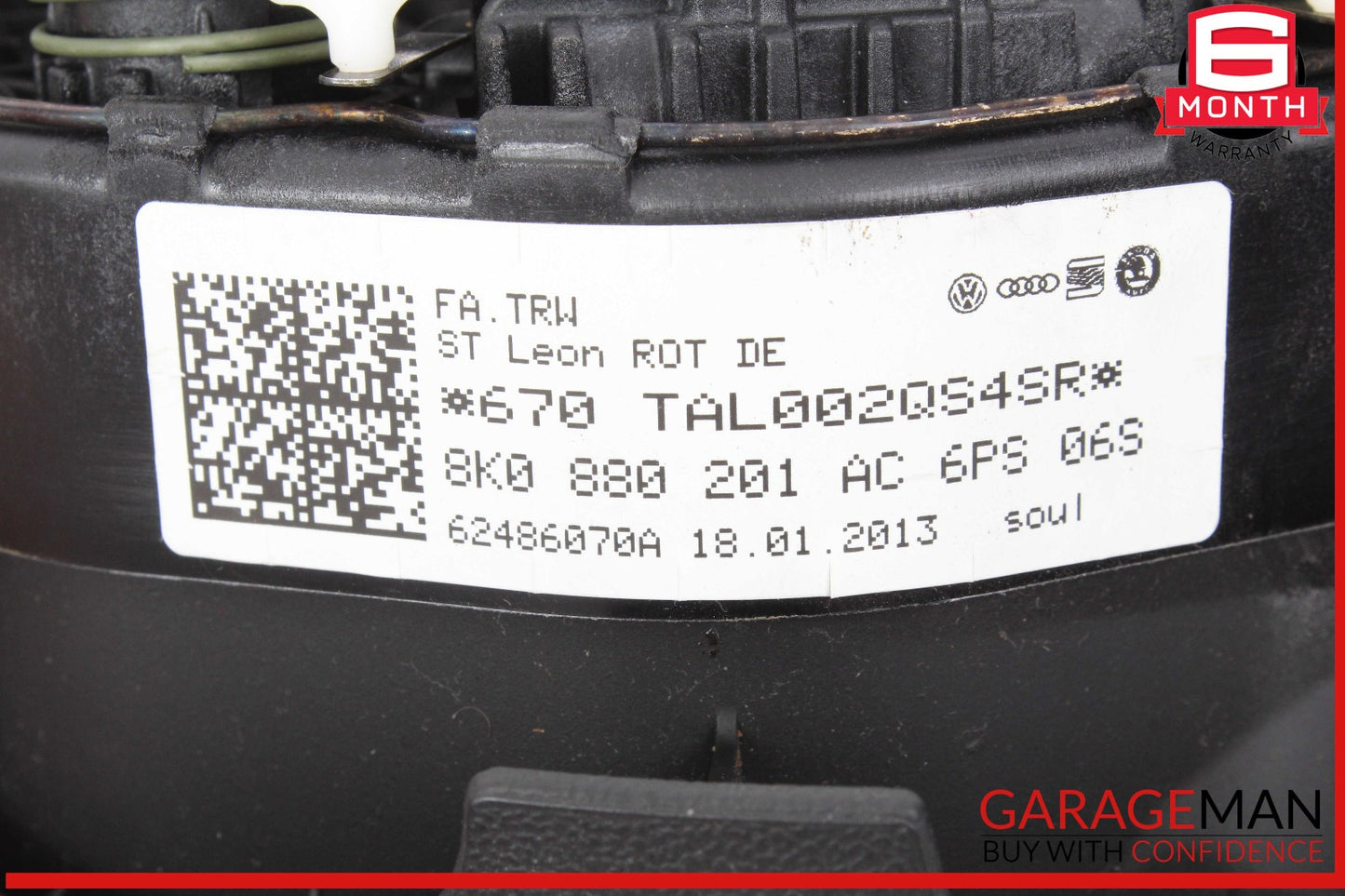 Audi A4 Steering Wheel Airbag Air Bag Black OEM