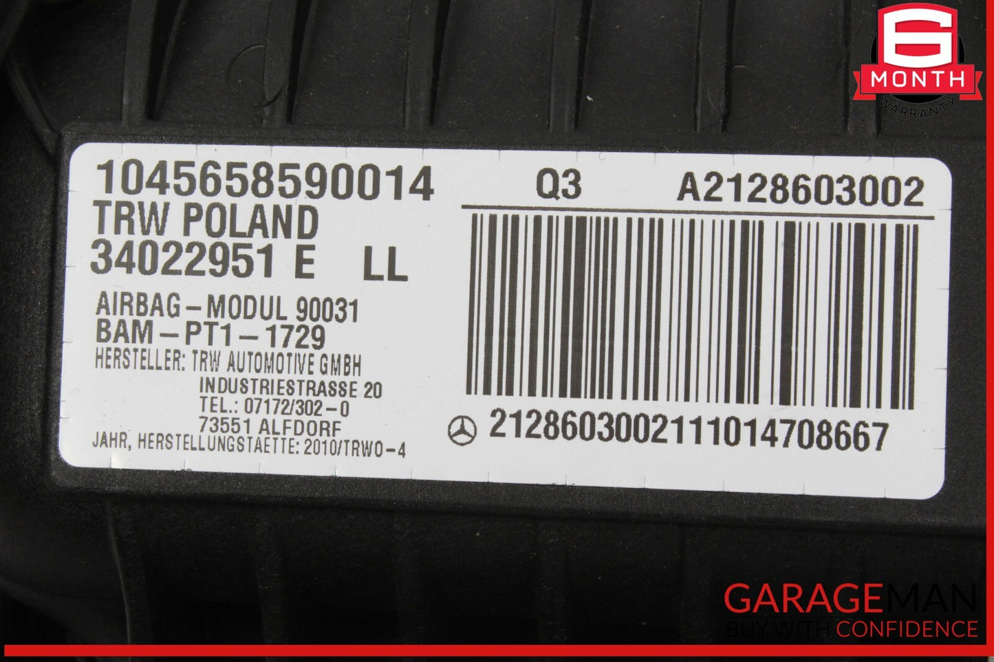 10-13 Mercedes W212 550 E350 Front Right Dashboard Dash Airbag Air Bag OEM