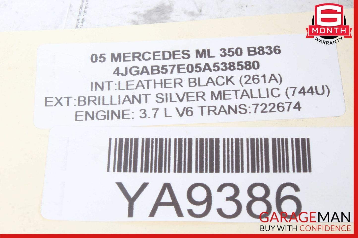01-05 Mercedes W163 ML320 ML350 ML500 Dashboard Right Side Airbag Air Bag OEM