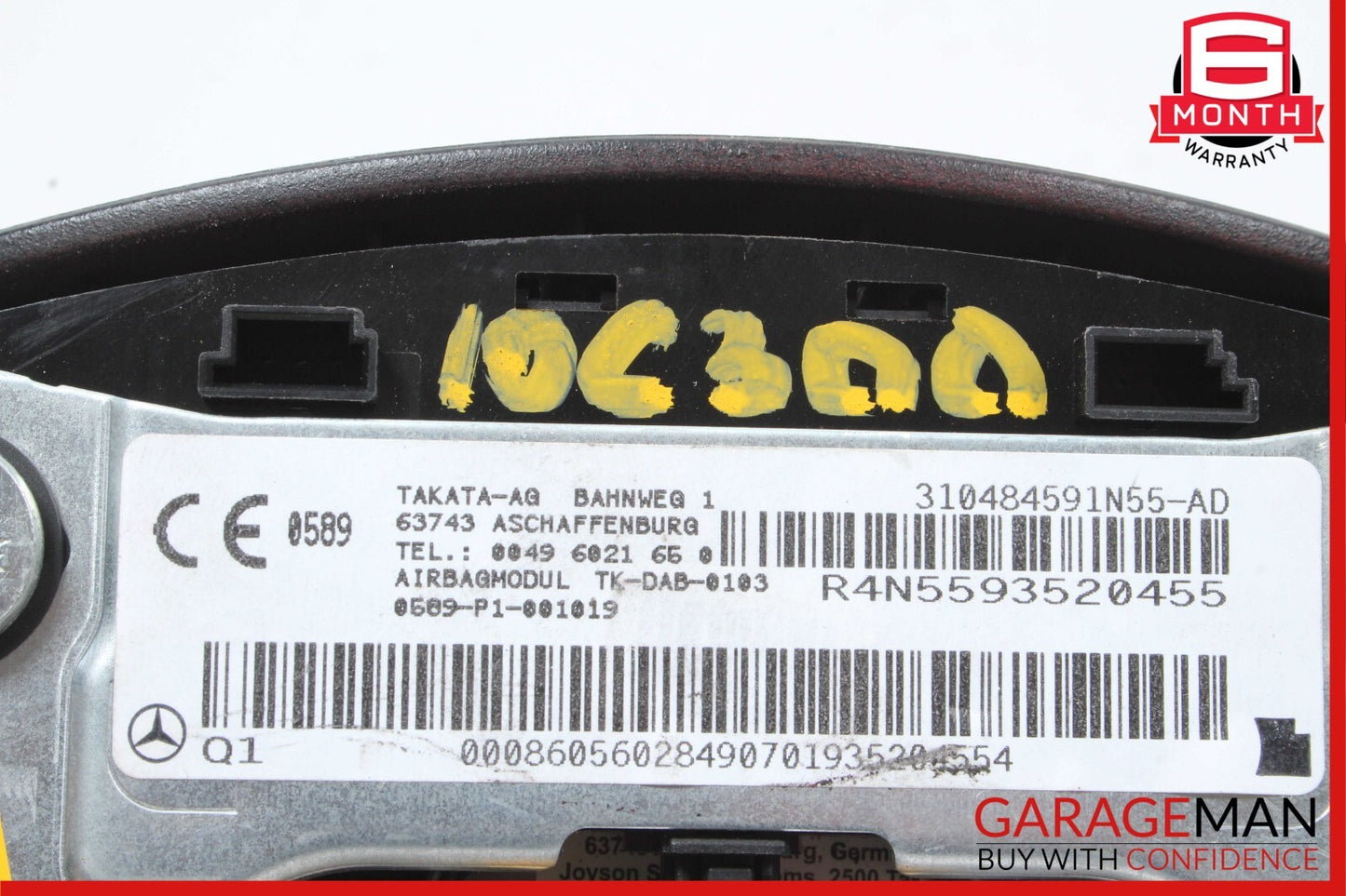 08-09 Mercedes W204 C300 C350 Steering Wheel Airbag Air Bag Assembly Anthracite