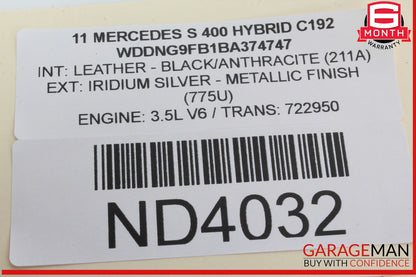 07-14 Mercedes W221 S400 Quarter Airbag Air Bag Rear Right Side OEM