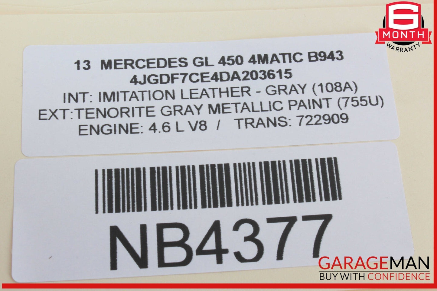 13-16 Mercedes X166 GL450 4MATIC GL350 Roof Curtain Air Bag Left Driver Side OEM