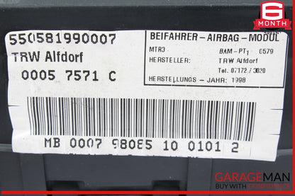 95-02 Mercedes R129 SL500 SL600 SL320 Front Right Dash Dashboard Airbag Air Bag