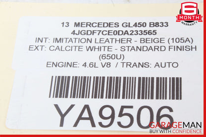 12-19 Mercedes X166 GL450 ML350 Front Right Passenger Side Seat Airbag SRS OEM