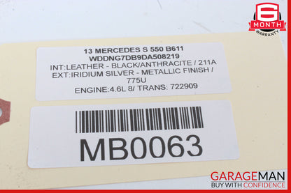 10-14 Mercedes W221 S550 CL550 Steering Wheel Airbag Air Bag OEM