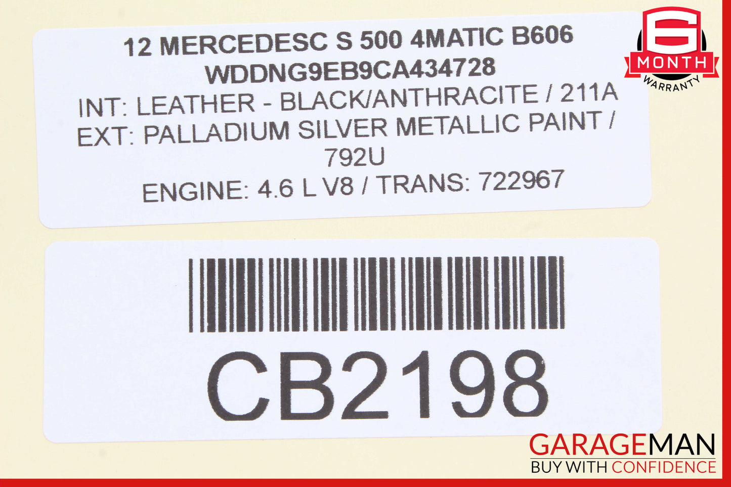 10-14 Mercedes W221 S500 S550 CL550 Steering Wheel Airbag Air Bag Assy Black