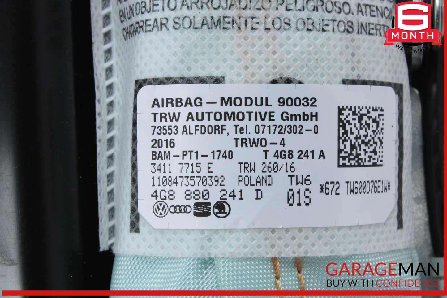 12-18 Audi A7 S7 Front Left Driver Side Seat Airbag Air Bag 4G8880241D OEM