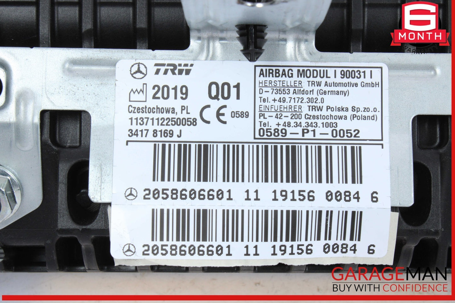 15-23 Mercedes W205 C300 Front Right Passenger Side Dash Airbag Air Bag OEM