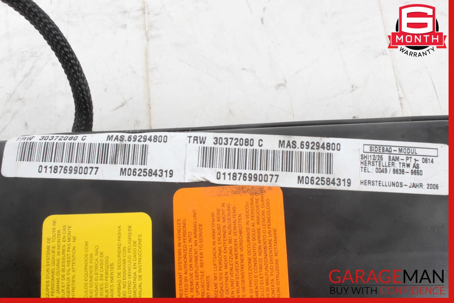 03-13 Maserati Quattroporte M139 Front Right Side Seat Airbag SRS OEM