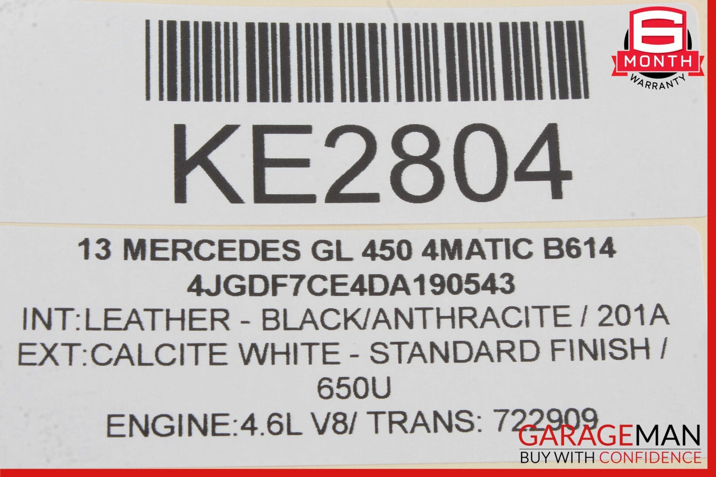 13-16 Mercedes X166 GL450 GL550 GL350 Roof Curtain Air Bag Left Driver Side OEM