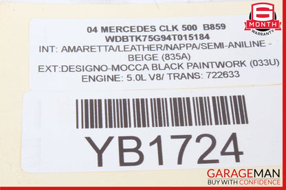 03-12 Mercedes CLK500 E350 SL500 Steering Wheel Airbag Air Bag Assembly