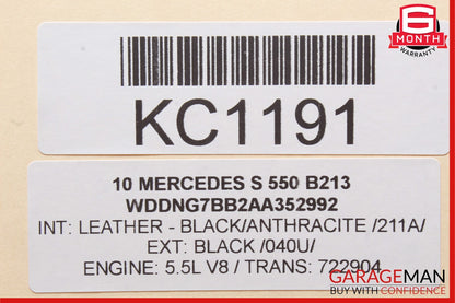 10-14 Mercedes W221 S550 S600 CL550 Steering Wheel Airbag Air Bag Leather Black