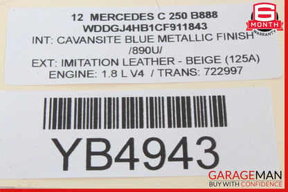 10-17 Mercedes W204 C250 E550 Dashboard Right Passenger Side Airbag Air Bag OEM