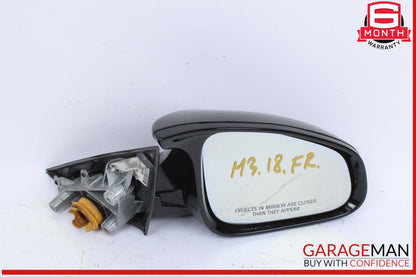 12-19 BMW M3 320i 330i Front Right Side View Door Mirror Black OEM