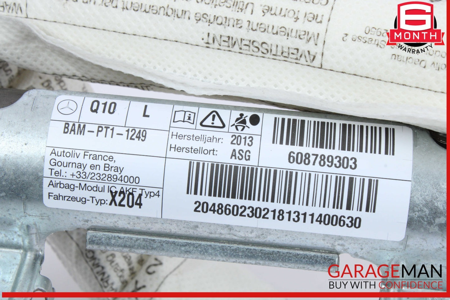 10-15 Mercedes X204 GLK250 Left Driver Side Roof Curtain Airbag Air Bag OEM