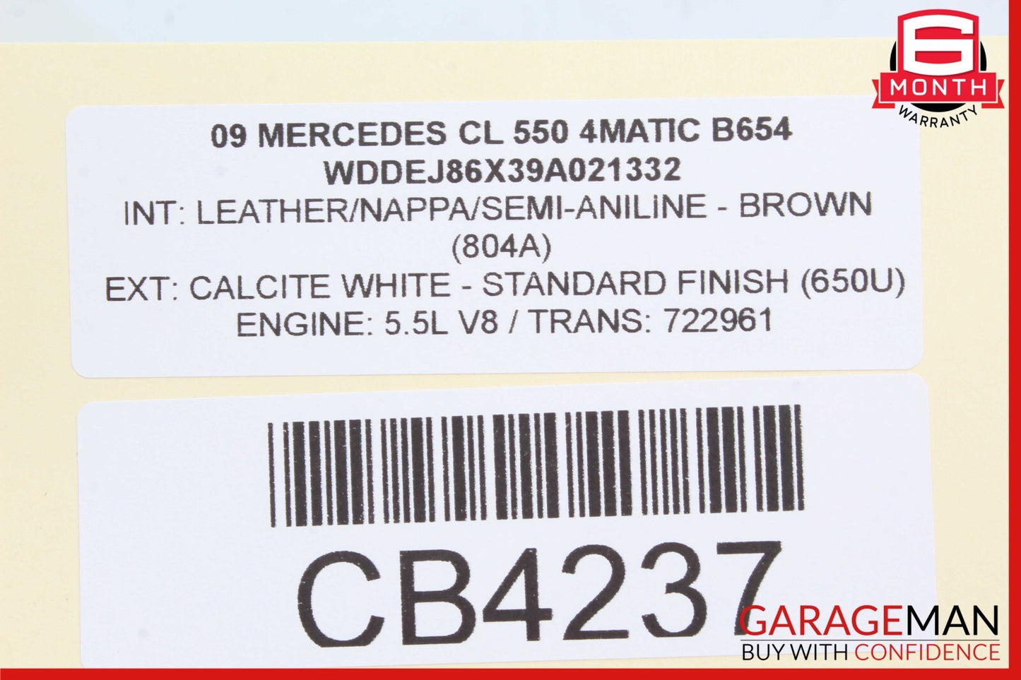 07-14 Mercedes W216 CL550 CL600 S550 S600 Rear Left Quarter Airbag Air Bag OEM