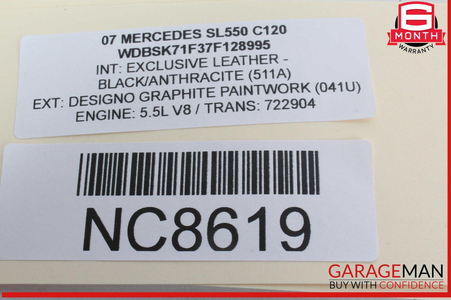03-12 Mercedes R230 SL550 SL500 SL65 Front Right Side Dash Airbag Air Bag OEM