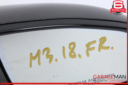 12-19 BMW M3 320i 330i Front Right Side View Door Mirror Black OEM