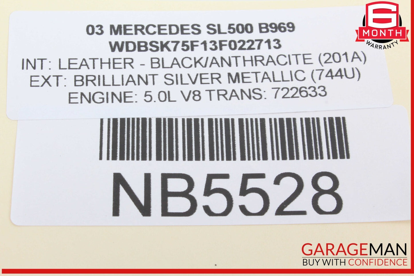 03-12 Mercedes R230 SL500 G500 G55 AMG Steering Wheel Airbag Air Bag OEM