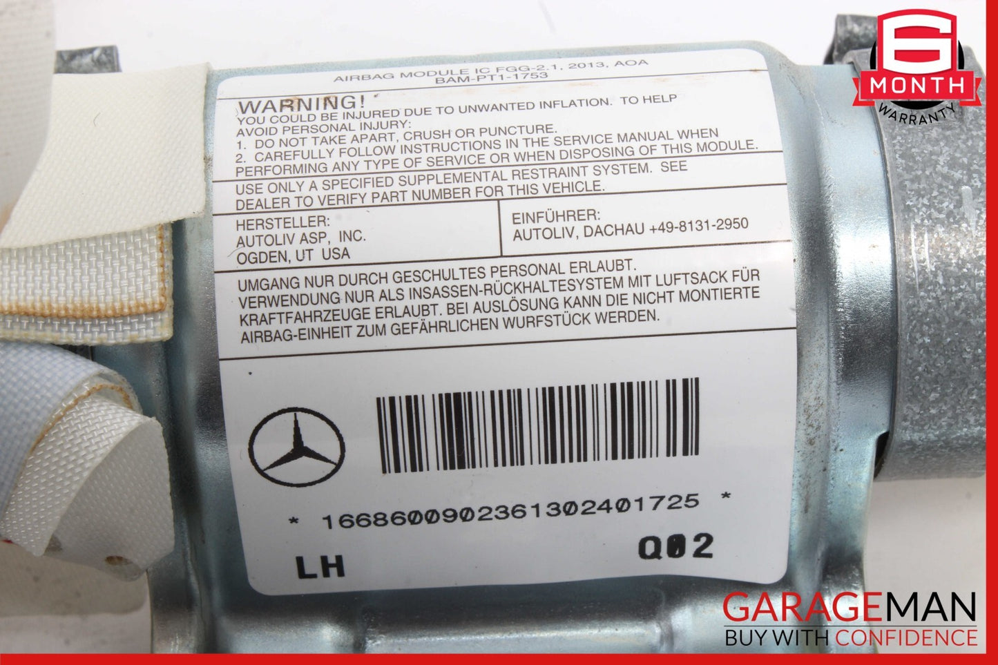 13-16 Mercedes X166 GL450 GL550 GL350 Roof Curtain Air Bag Left Driver Side OEM