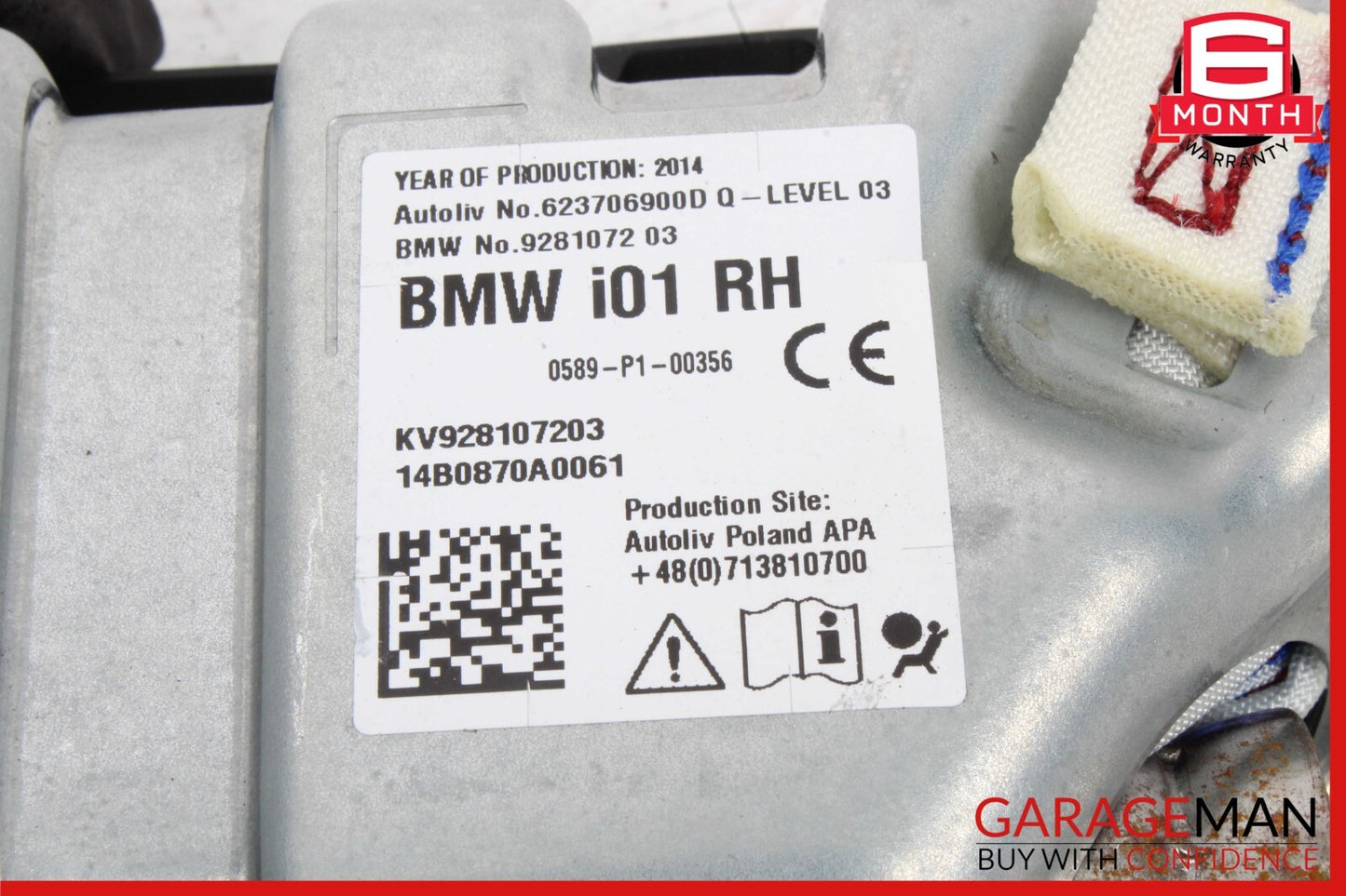 14-21 BMW i3 I01 Hybrid Knee Airbag Air Bag Right Passenger Side Black OEM