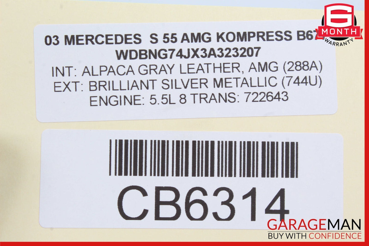 00-06 Mercedes W220 S55 AMG CL600 Front Right Dash Dashboard Airbag Air Bag OEM