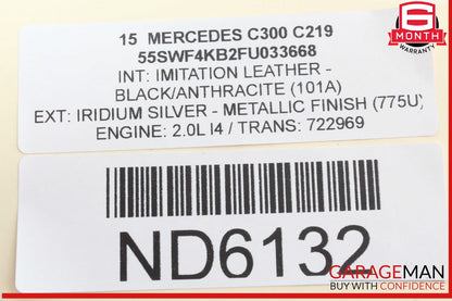 15-20 Mercedes W205 C300 Front Left Side Exterior Door Handle Keyless Go OEM
