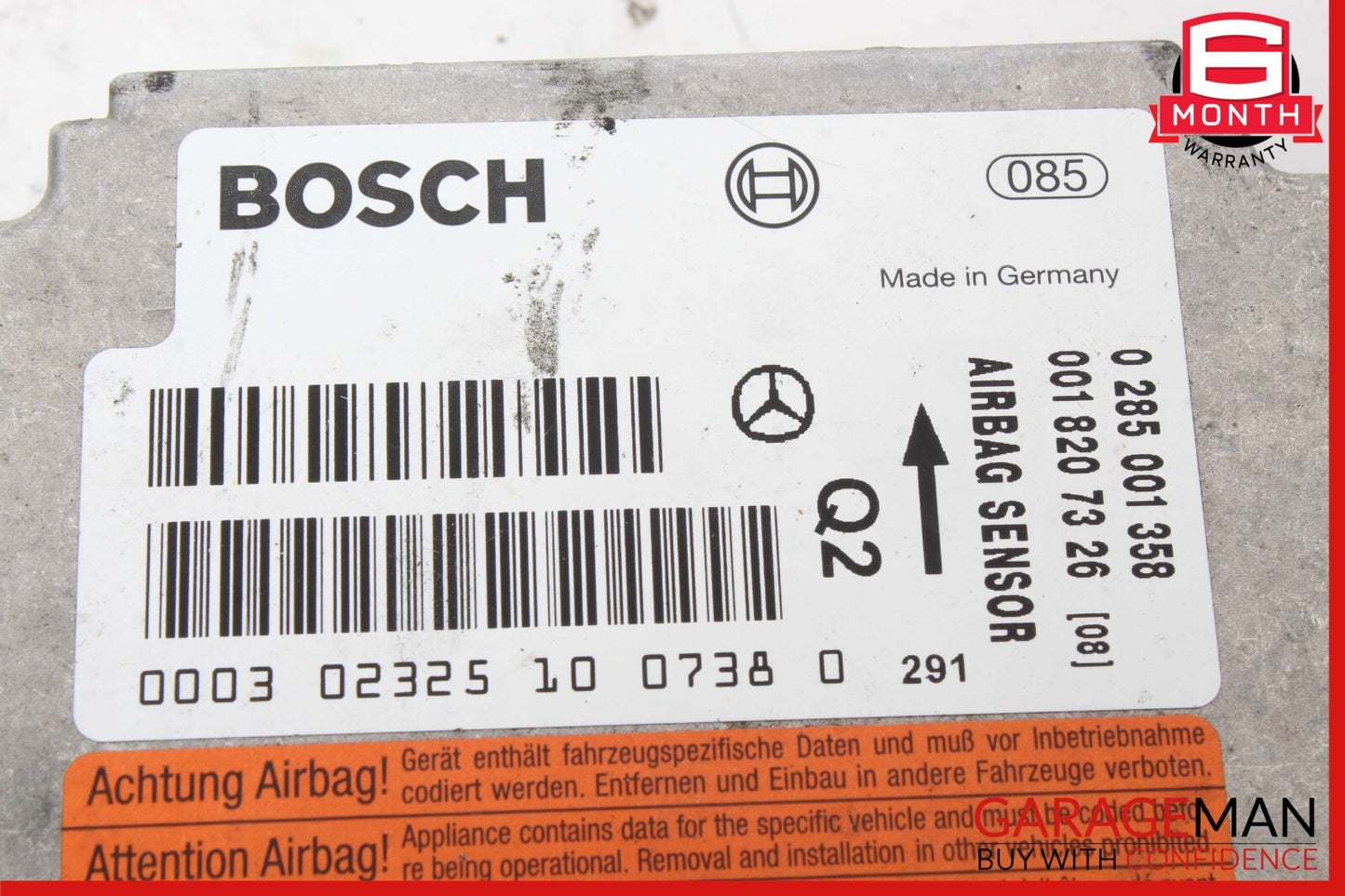 03-06 Mercedes R230 SL500 SL55 AMG Airbag Air Bag Sensor SRS Control Module OEM