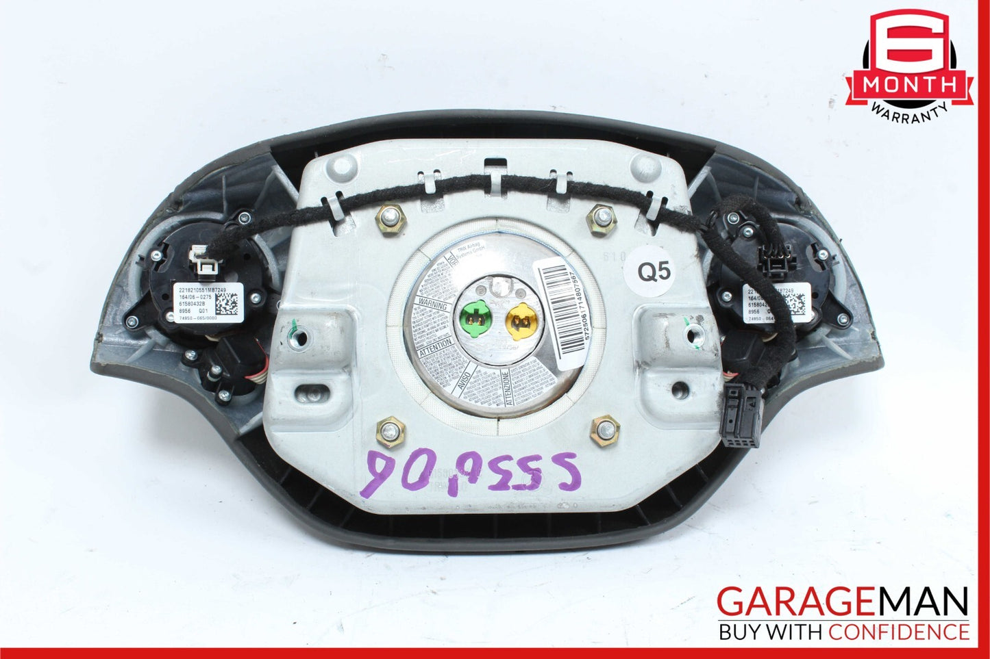 07-10 Mercedes W221 S550 S450 CL550 Steering Wheel Airbag Air Bag Black OEM
