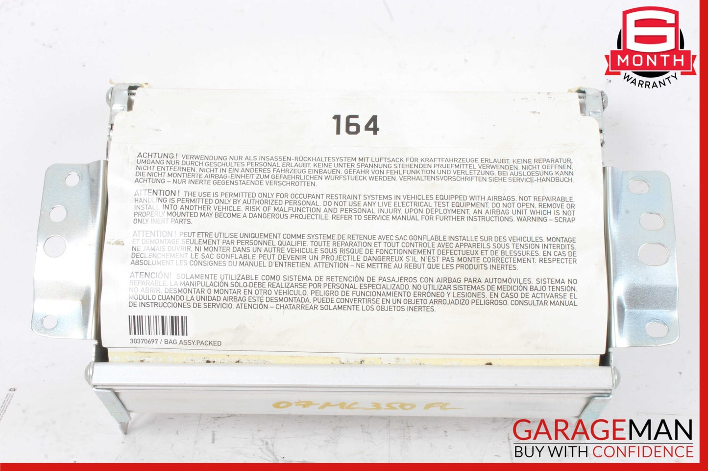 06-13 Mercedes ML350 R500 GL450 Front Right Dash Board Dashboard Airbag Air Bag