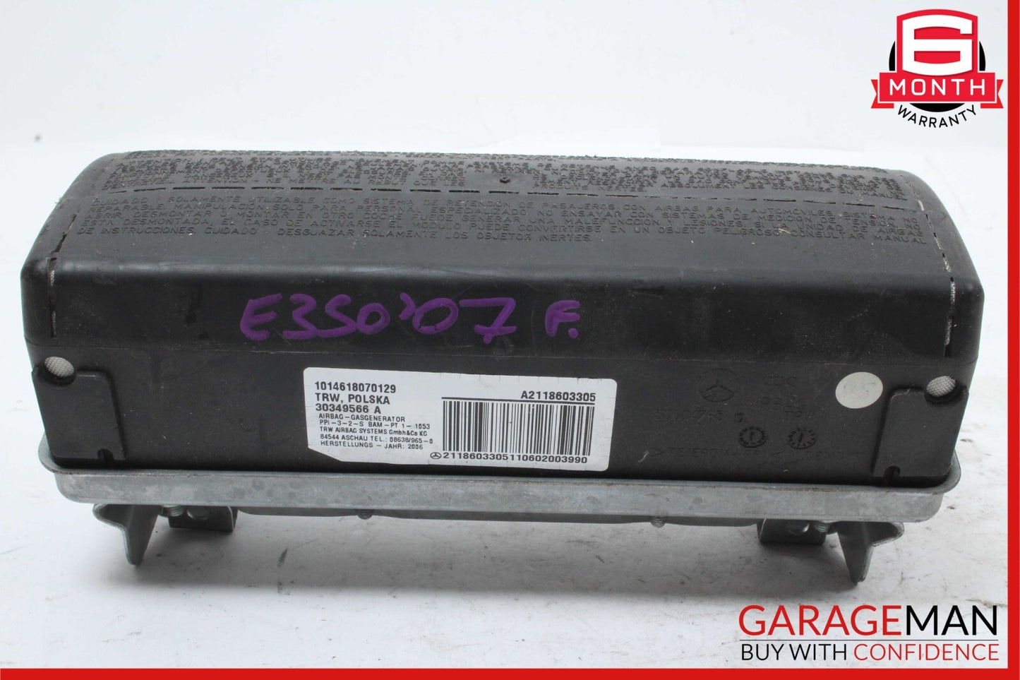 03-09 Mercedes W211 E350 E550 E320 Glove Box Right Passenger Airbag Air Bag OEM