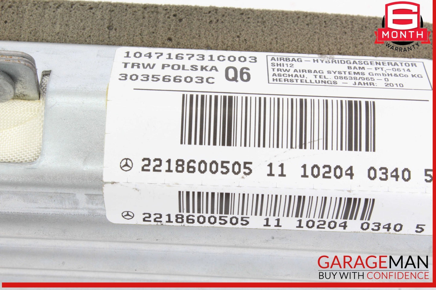 07-13 Mercedes W221 S550 CL550 Rear Left Driver Side Quarter Airbag Air Bag OEM