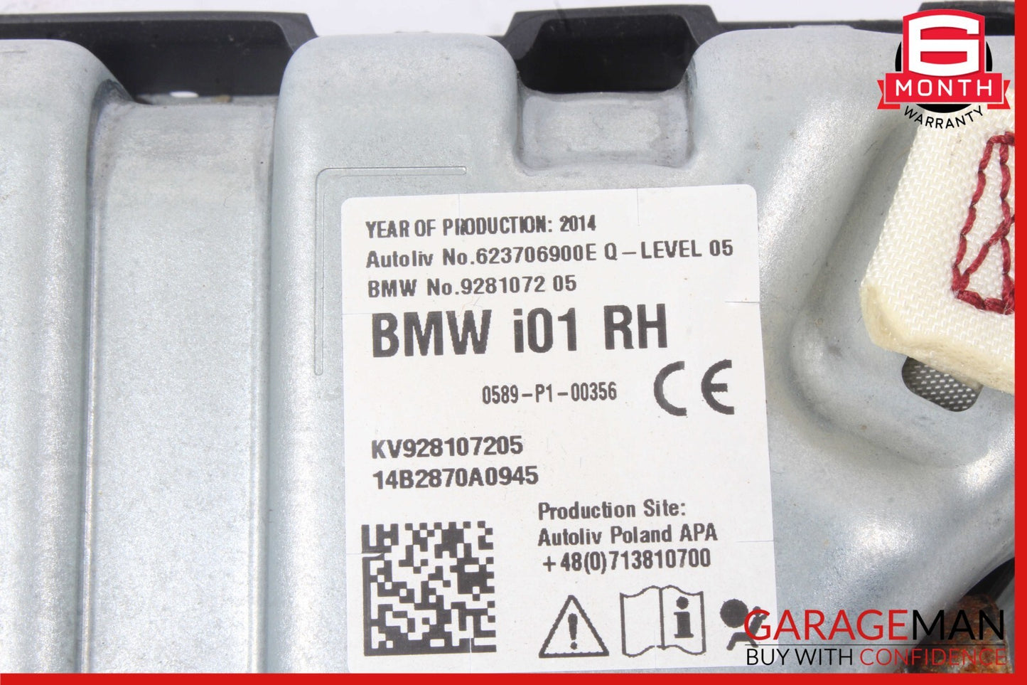 14-21 BMW i3 I01 Hybrid Knee Airbag Air Bag Right Passenger Side Black OEM