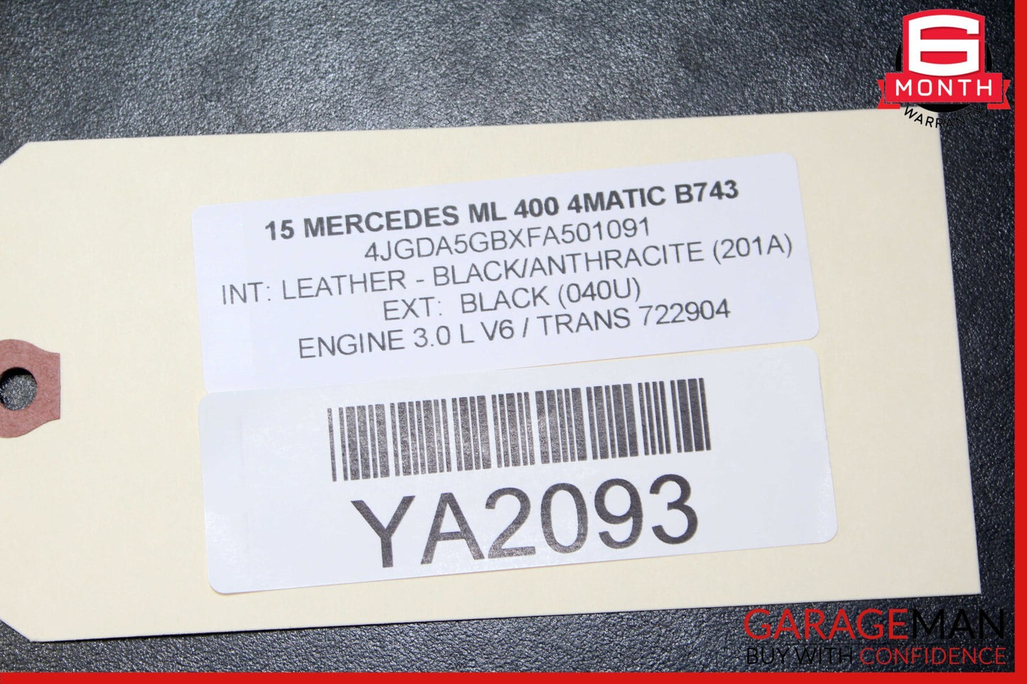 12-15 Mercedes W166 ML350 ML400 Dashboard Dash Board Panel Assembly w/ Airbag