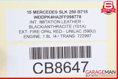 12-20 Mercedes R172 SLK250 SLC300 Right Passenger Door Airbag 1728602602 OEM