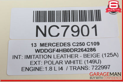 08-14 Mercedes W204 C250 C300 Right Side Roof Curtain Airbag Air Bag OEM