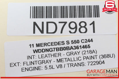 10-14 Mercedes W221 S550 CL550 Steering Wheel Airbag Air Bag Gray OEM