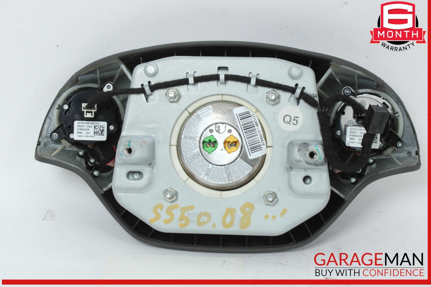 07-10 Mercedes W221 S550 S450 Steering Wheel Airbag Air Bag Assembly Black OEM