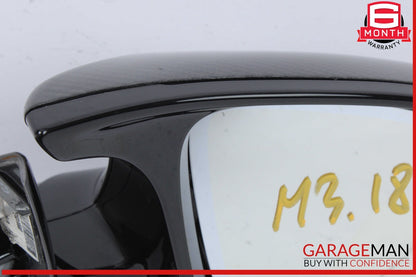 12-19 BMW M3 320i 330i Front Right Side View Door Mirror Black OEM