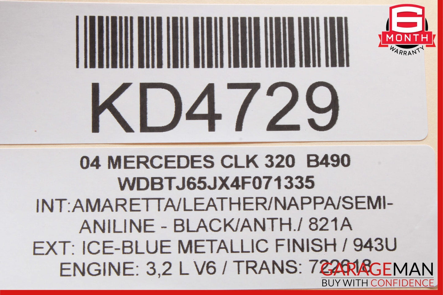 03-12 Mercedes W209 CLK320 CLS550 Steering Wheel Airbag Air Bag Black OEM