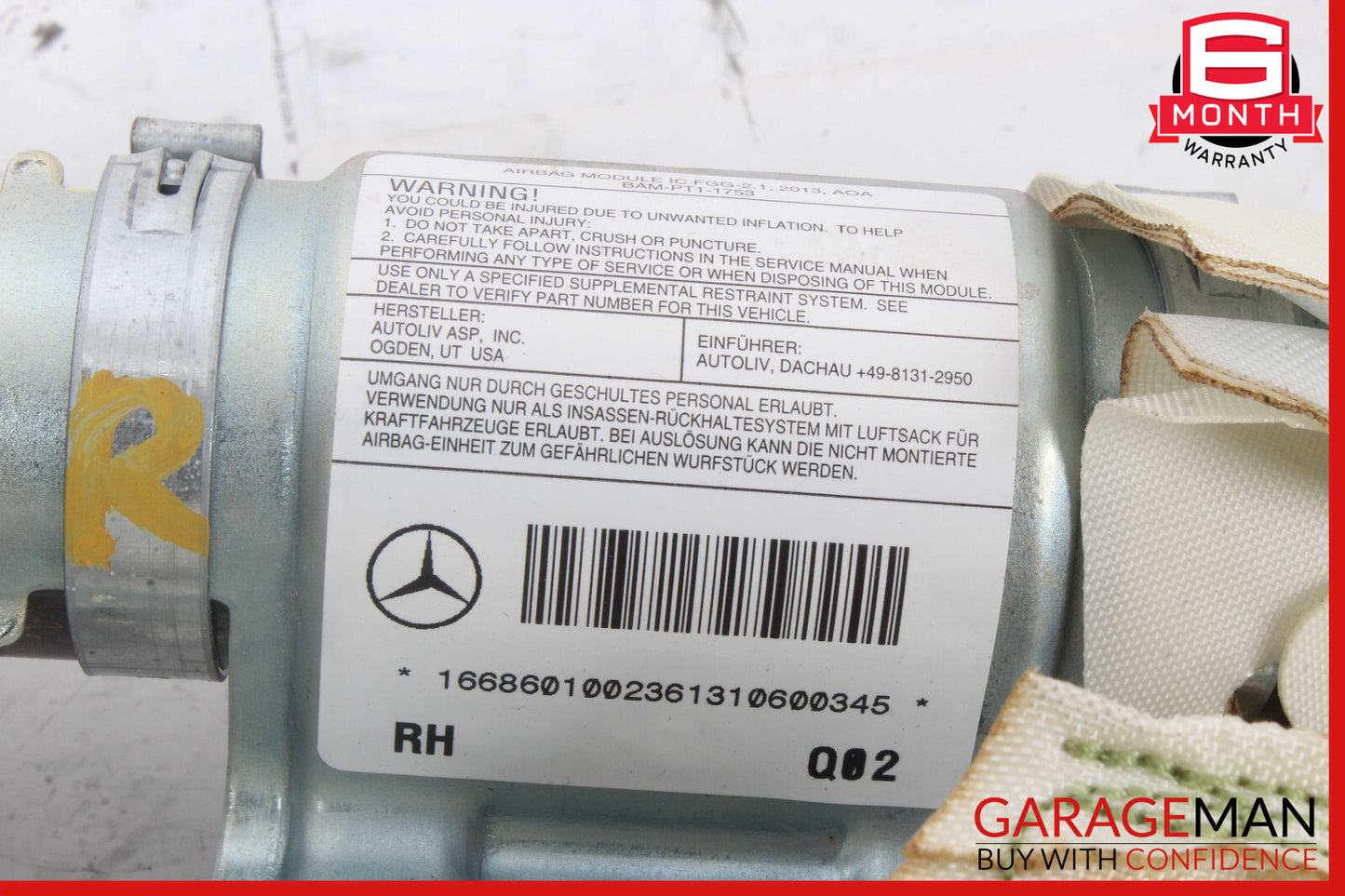 13-16 Mercedes X166 GL450 GL550 GL350 Roof Curtain Airbag Air Bag Right Side OEM
