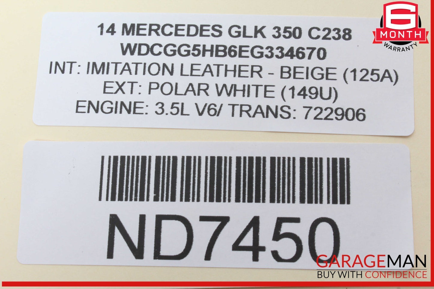 10-15 Mercedes X204 GLK350 Left Driver Side Roof Curtain Airbag Air Bag OEM