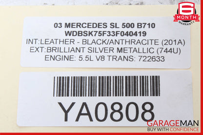 03-06 Mercedes R230 SL500 SL55 AMG Airbag Air Bag Sensor SRS Control Module OEM