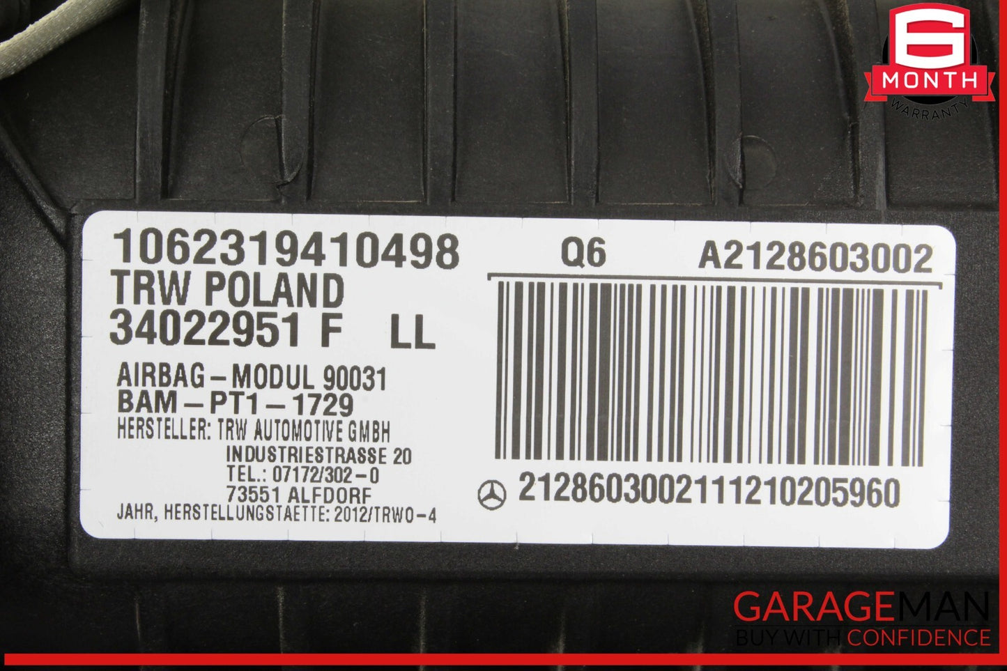 10-13 Mercedes W212 E350 E400 Front Right Dashboard Dash Airbag Air Bag OEM