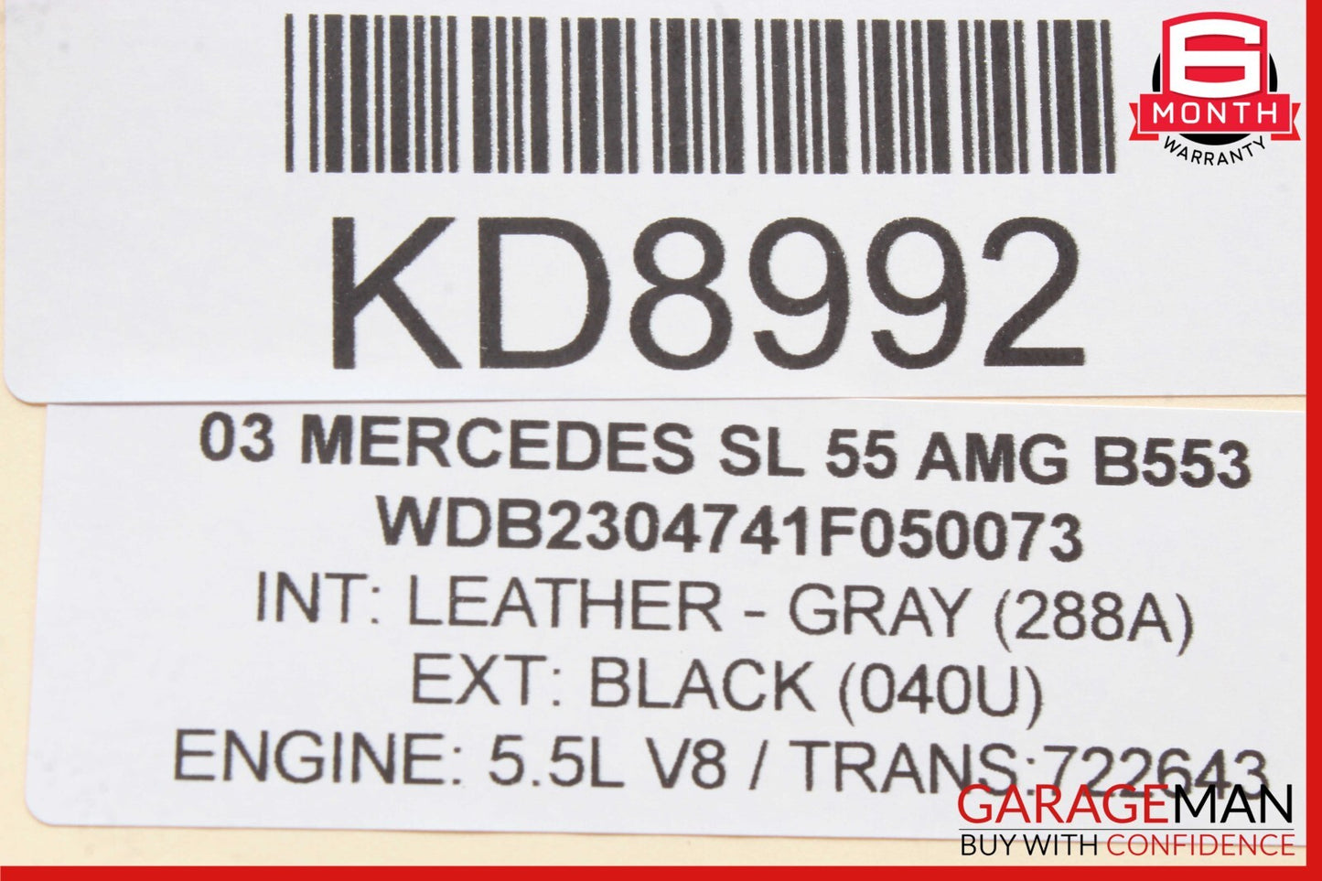 03-12 Mercedes R230 SL55 AMG CLS550 Steering Wheel Airbag Air Bag Assy Black