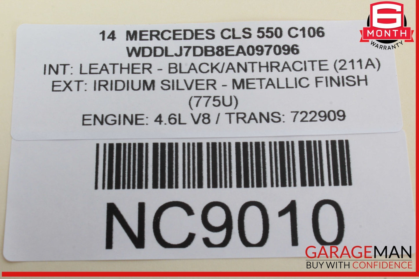 12-18 Mercedes W218 CLS550 CLS400 Roof Curtain Air Bag Right Passenger Side OEM