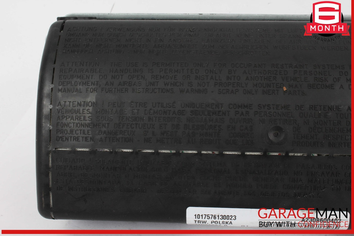 03-12 Mercedes R230 SL550 SL500 SL65 Front Right Side Dash Airbag Air Bag OEM
