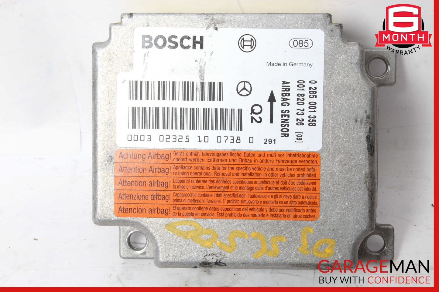 03-06 Mercedes R230 SL500 SL55 AMG Airbag Air Bag Sensor SRS Control Module OEM
