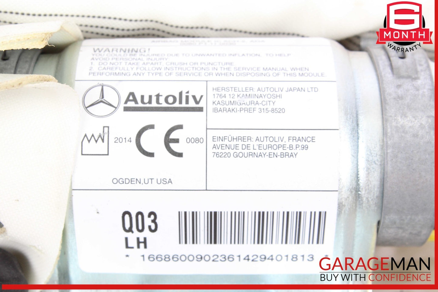 13-16 Mercedes X166 GL450 GL550 GL350 Roof Curtain Air Bag Left Driver Side OEM